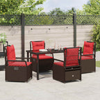 Garten Essgruppe 5 pcs Braun Poly-Rattan