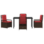 Garten Essgruppe 5 pcs Braun Poly-Rattan
