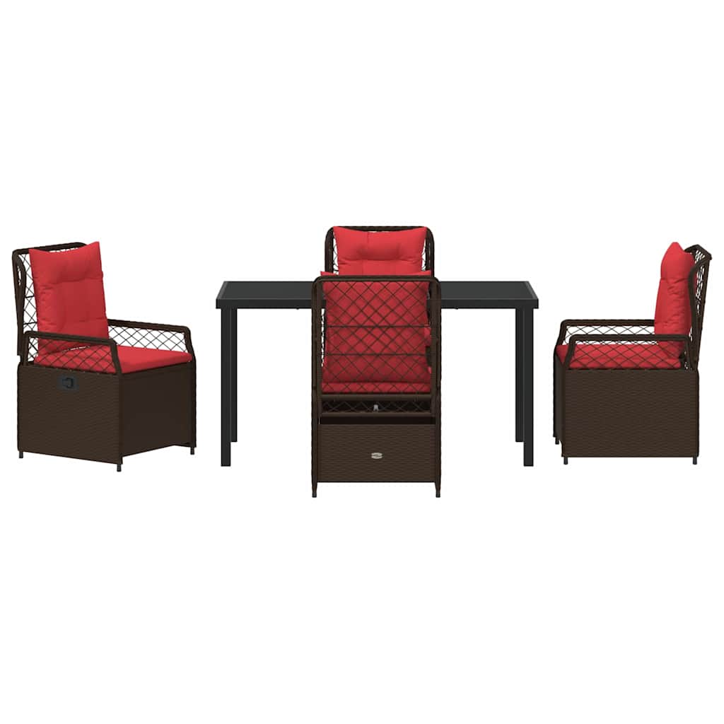 Garten Essgruppe 5 pcs Braun Poly-Rattan