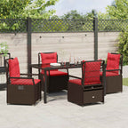 Garten Essgruppe 5 pcs Braun Poly-Rattan