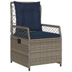 Garten Essgruppe 3 pcs Grau Poly-Rattan