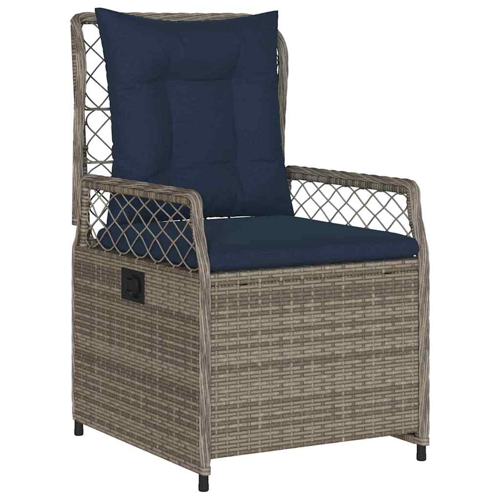 Garten Essgruppe 3 pcs Grau Poly-Rattan