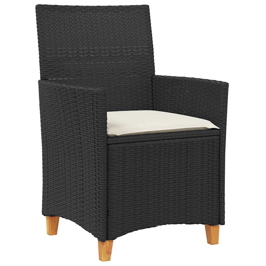 Garten Essgruppe 5 pcs Schwarz Poly-Rattan