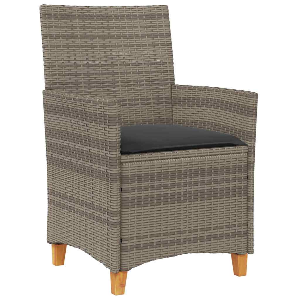Garten Essgruppe 5 pcs Grau Poly-Rattan