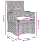 Garten Essgruppe 7 pcs Grau Poly-Rattan