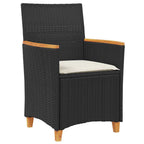 Garten Essgruppe 7 pcs Schwarz Poly-Rattan