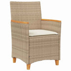 Garten Essgruppe 7 pcs Beige Poly-Rattan