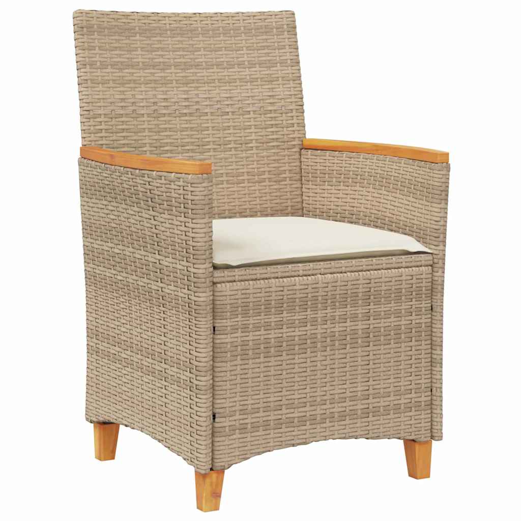 Garten Essgruppe 7 pcs Beige Poly-Rattan