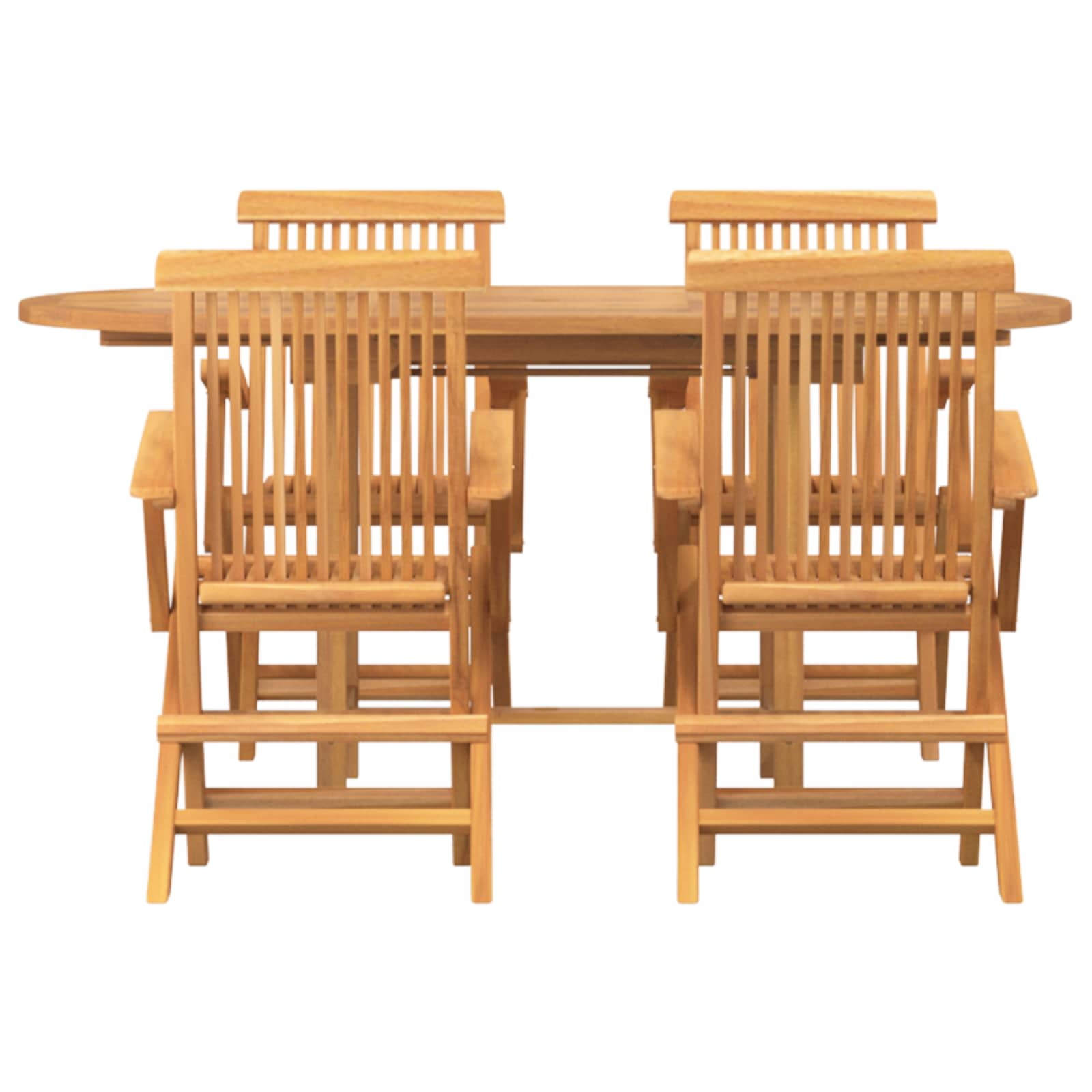 Garten Essgruppe 5 pcs Braun Massivholz Teak
