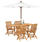 Garten Essgruppe 5 pcs Braun Massivholz Teak