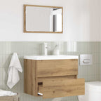 Badezimmermöbel-Set 2 pcs Artisan-Eiche Sperrholz und Metall
