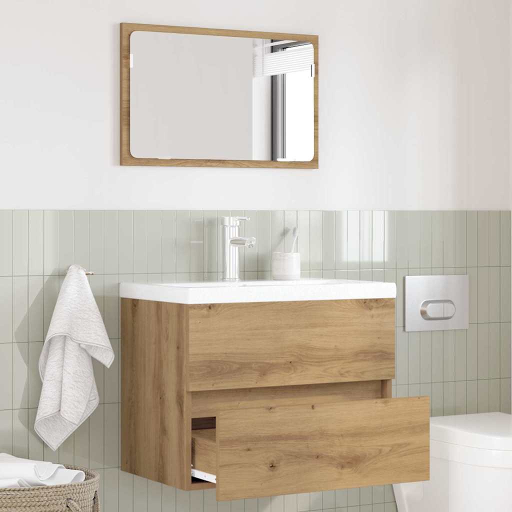 Badezimmermöbel-Set 2 pcs Artisan-Eiche Sperrholz und Metall