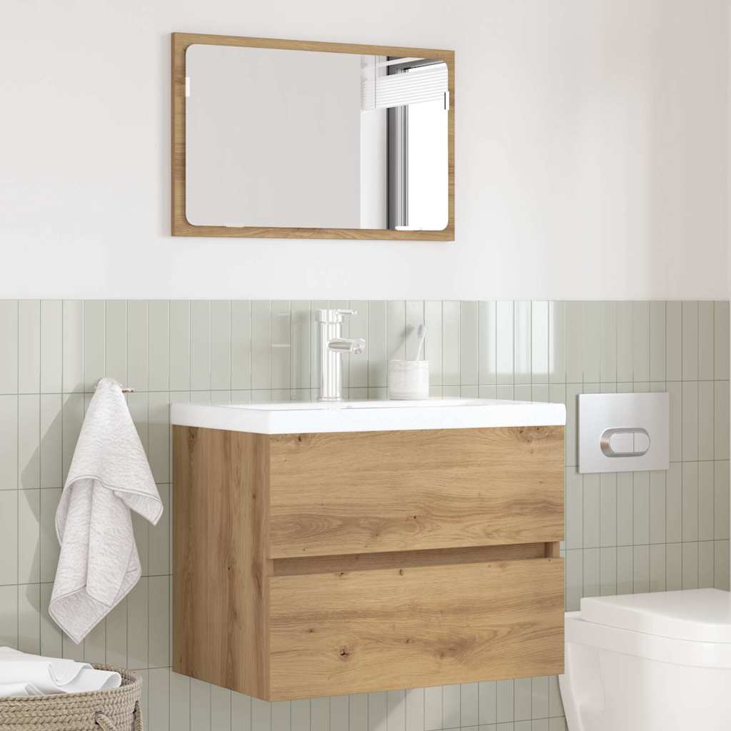 Badezimmermöbel-Set 2 pcs Artisan-Eiche Sperrholz und Metall