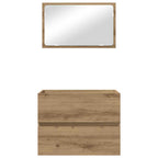 Badezimmermöbel-Set 2 pcs Artisan-Eiche Sperrholz und Metall