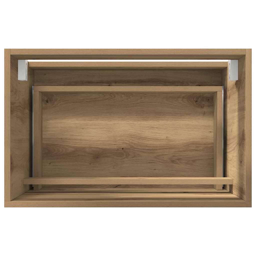 Badezimmermöbel-Set 2 pcs Artisan-Eiche Sperrholz und Metall