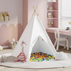 Teepee Zelt Weiß 120 x 120 x 150 cm Stoff und Plastik