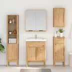 Bad hoher Schrank mit Regal FLORO Wachsbraun 35 x 30 x 160 cm