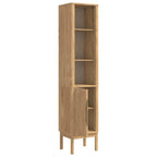 Bad hoher Schrank mit Regal FLORO Wachsbraun 35 x 30 x 160 cm