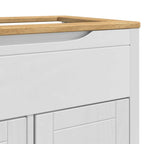Waschbeckenschrank mit Regal mit Tür FLORO Weiß 60 x 40 x 80 cm