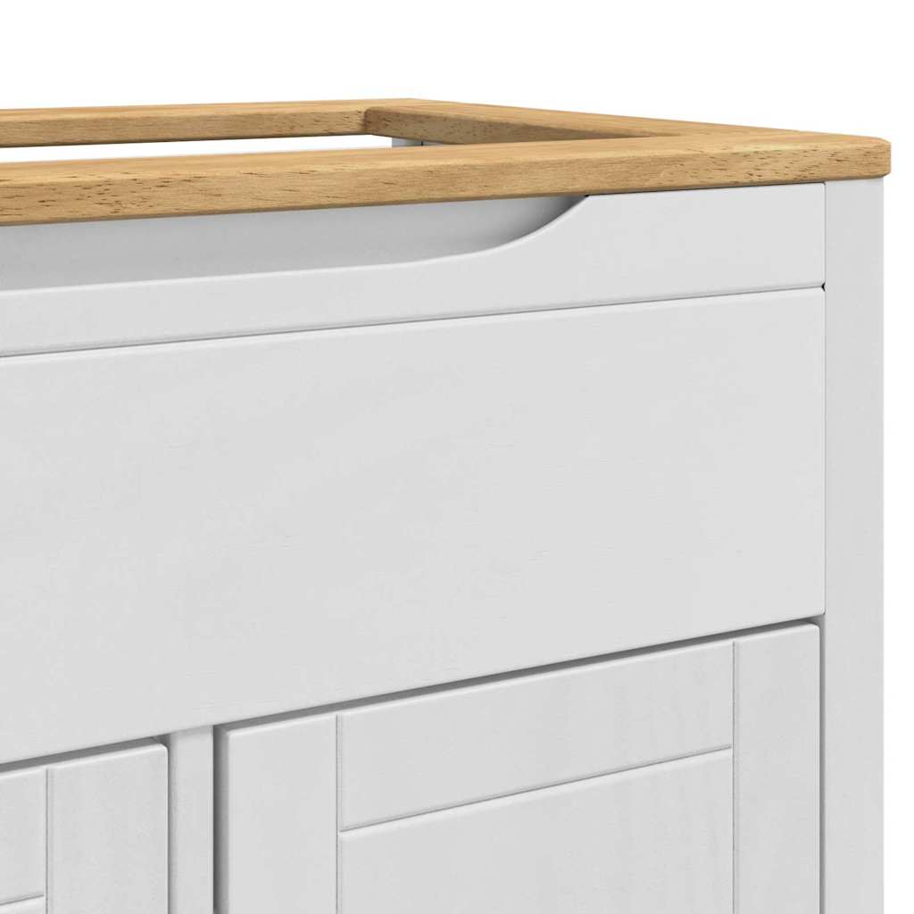 Waschbeckenschrank mit Regal mit Tür FLORO Weiß 60 x 40 x 80 cm