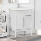 Waschbeckenschrank mit Regal mit Tür FLORO Weiß 60 x 40 x 80 cm