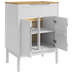 Waschbeckenschrank mit Regal mit Tür FLORO Weiß 60 x 40 x 80 cm