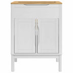 Waschbeckenschrank mit Regal mit Tür FLORO Weiß 60 x 40 x 80 cm