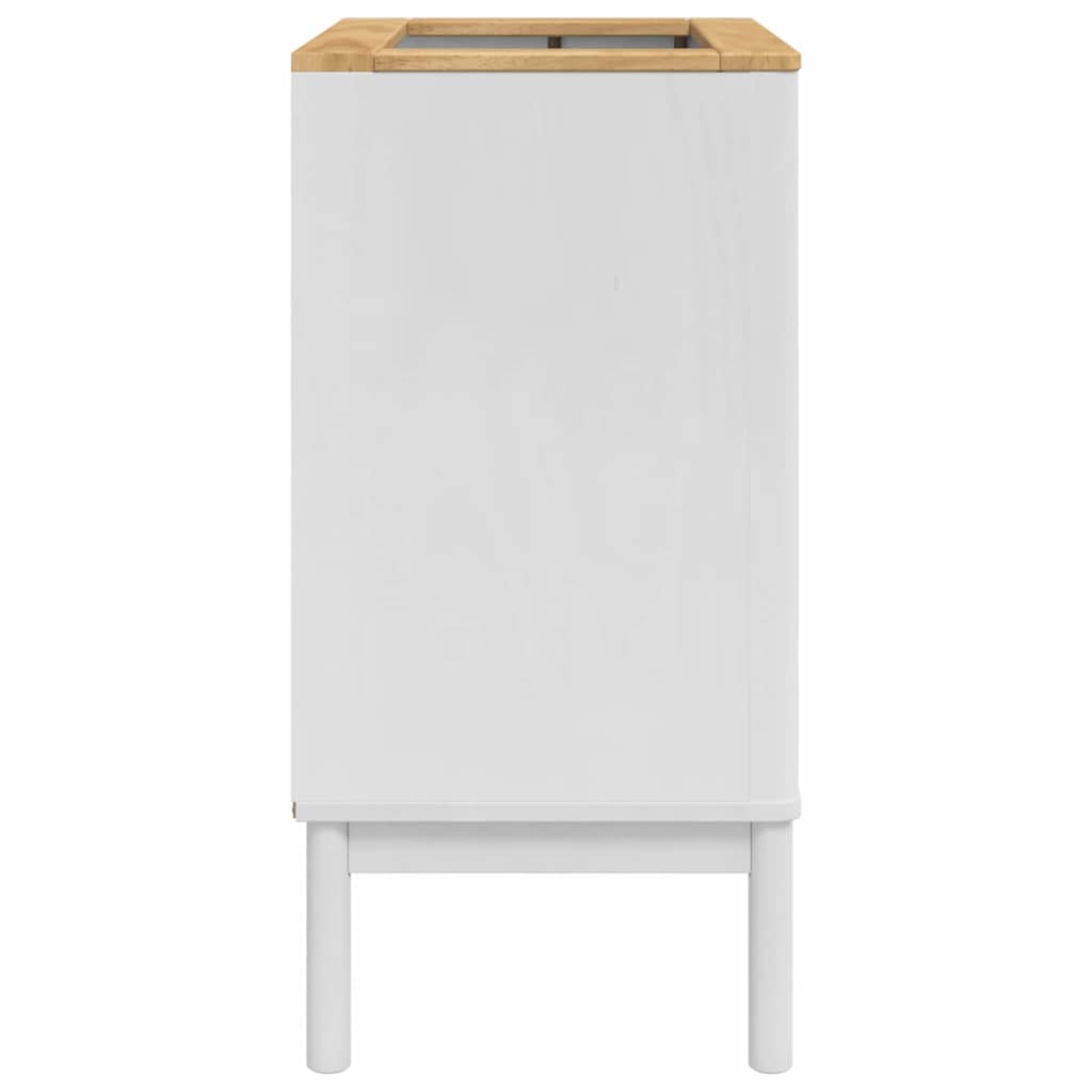 Waschbeckenschrank mit Regal mit Tür FLORO Weiß 60 x 40 x 80 cm