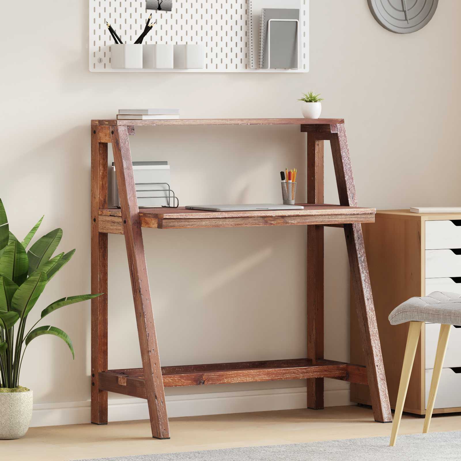 Schreibtisch Braun 90 x 50 x 103 cm Massives upgecyceltes Holz
