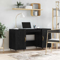 Schreibtisch mit Regal Schwarz Eichen-Optik 140 x 50 x 75 cm