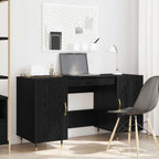 Schreibtisch mit Regal Schwarz Eichen-Optik 140 x 50 x 75 cm