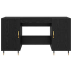 Schreibtisch mit Regal Schwarz Eichen-Optik 140 x 50 x 75 cm