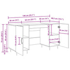 Schreibtisch mit Regal Schwarz Eichen-Optik 140 x 50 x 75 cm