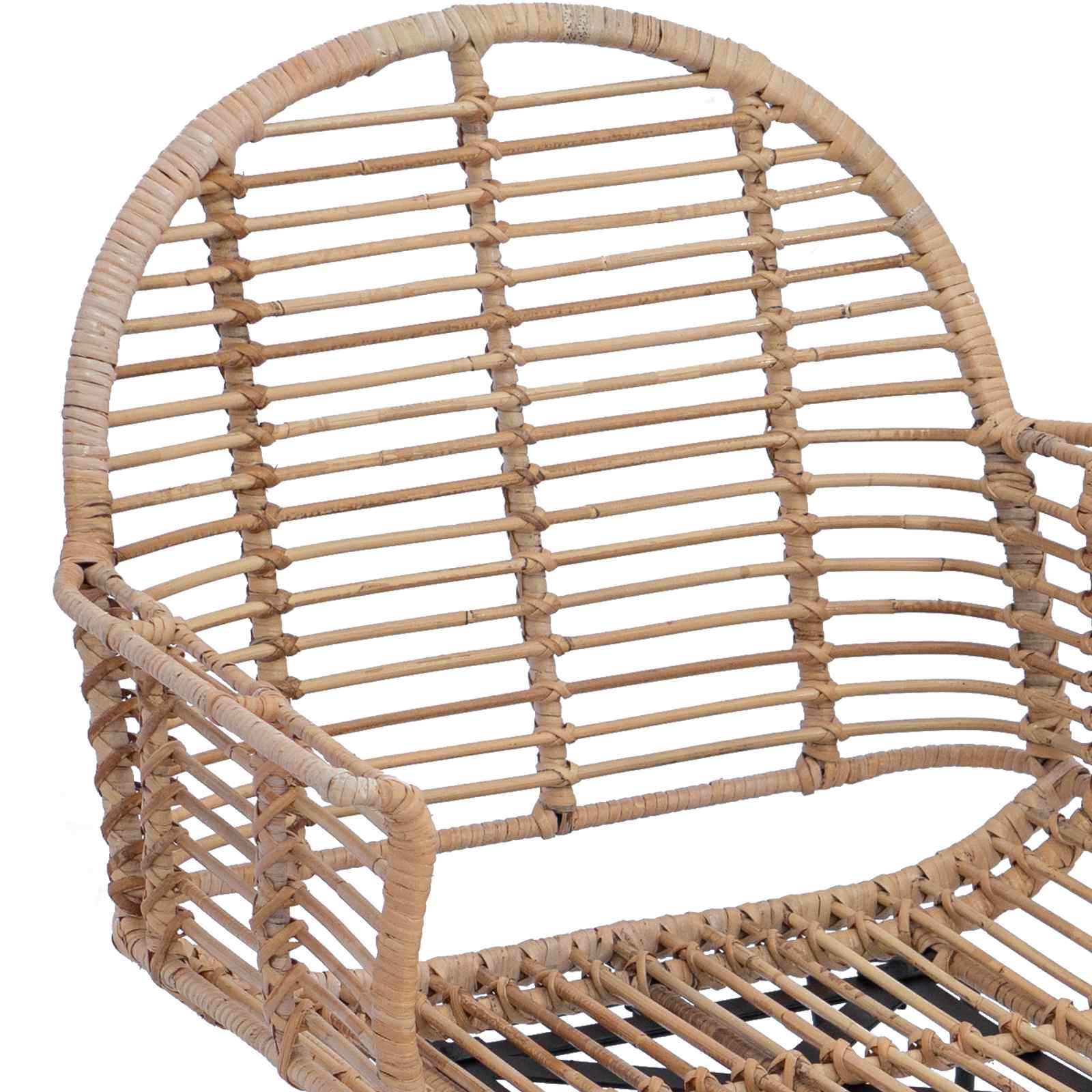 Esszimmerstuhl 2 pcs Rattan und Eisen Natur 57 x 55 x 85 cm
