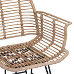 Esszimmerstuhl 2 pcs Rattan und Eisen Natur 57 x 55 x 85 cm
