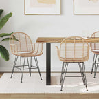 Esszimmerstuhl 2 pcs Rattan und Eisen Natur 57 x 55 x 85 cm