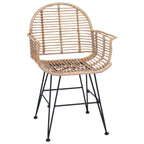 Esszimmerstuhl 2 pcs Rattan und Eisen Natur 57 x 55 x 85 cm