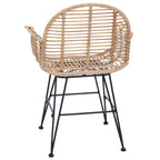 Esszimmerstuhl 2 pcs Rattan und Eisen Natur 57 x 55 x 85 cm