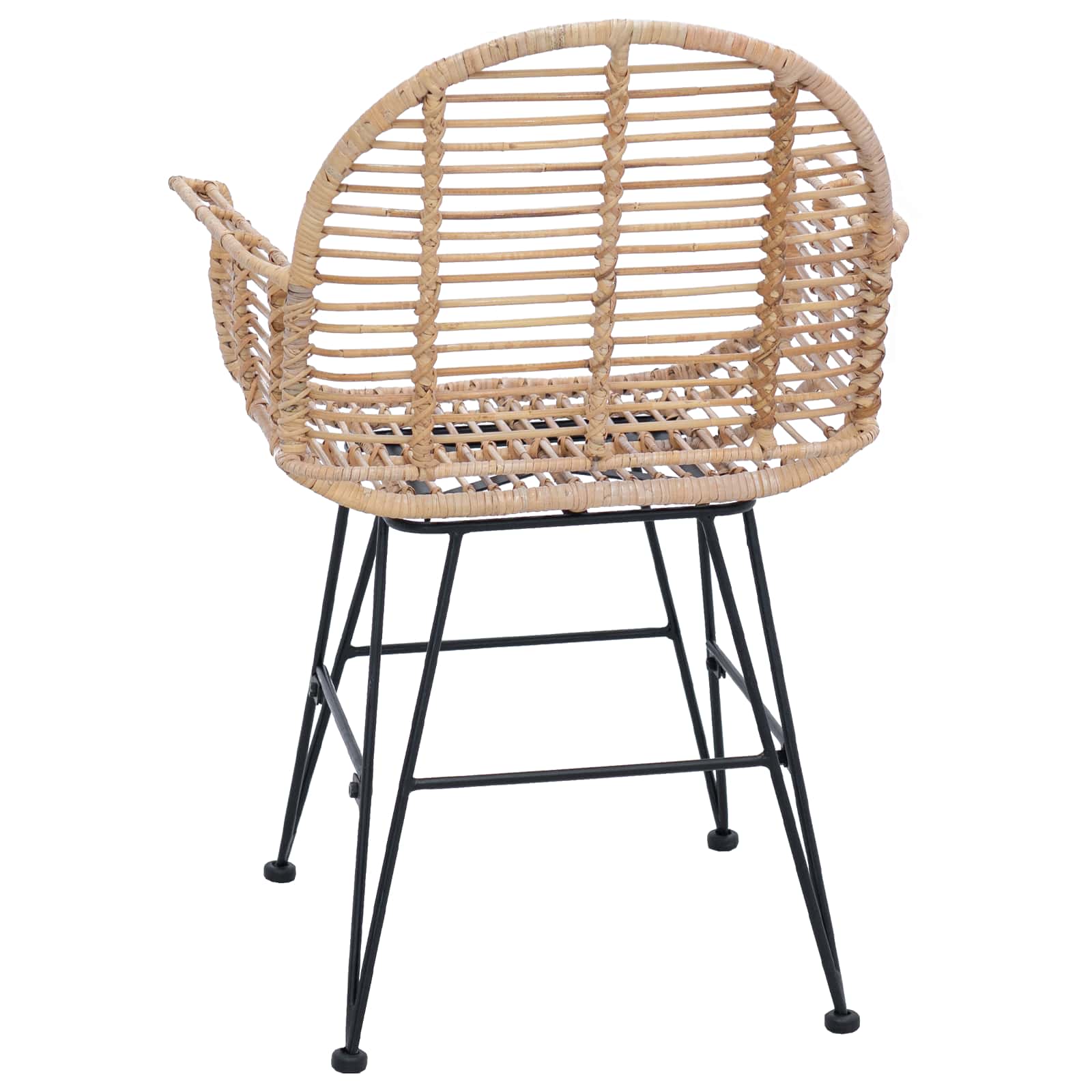 Esszimmerstuhl 2 pcs Rattan und Eisen Natur 57 x 55 x 85 cm