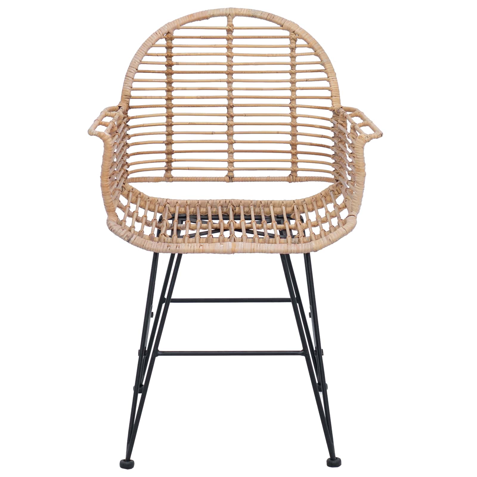 Esszimmerstuhl 2 pcs Rattan und Eisen Natur 57 x 55 x 85 cm