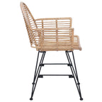 Esszimmerstuhl 2 pcs Rattan und Eisen Natur 57 x 55 x 85 cm