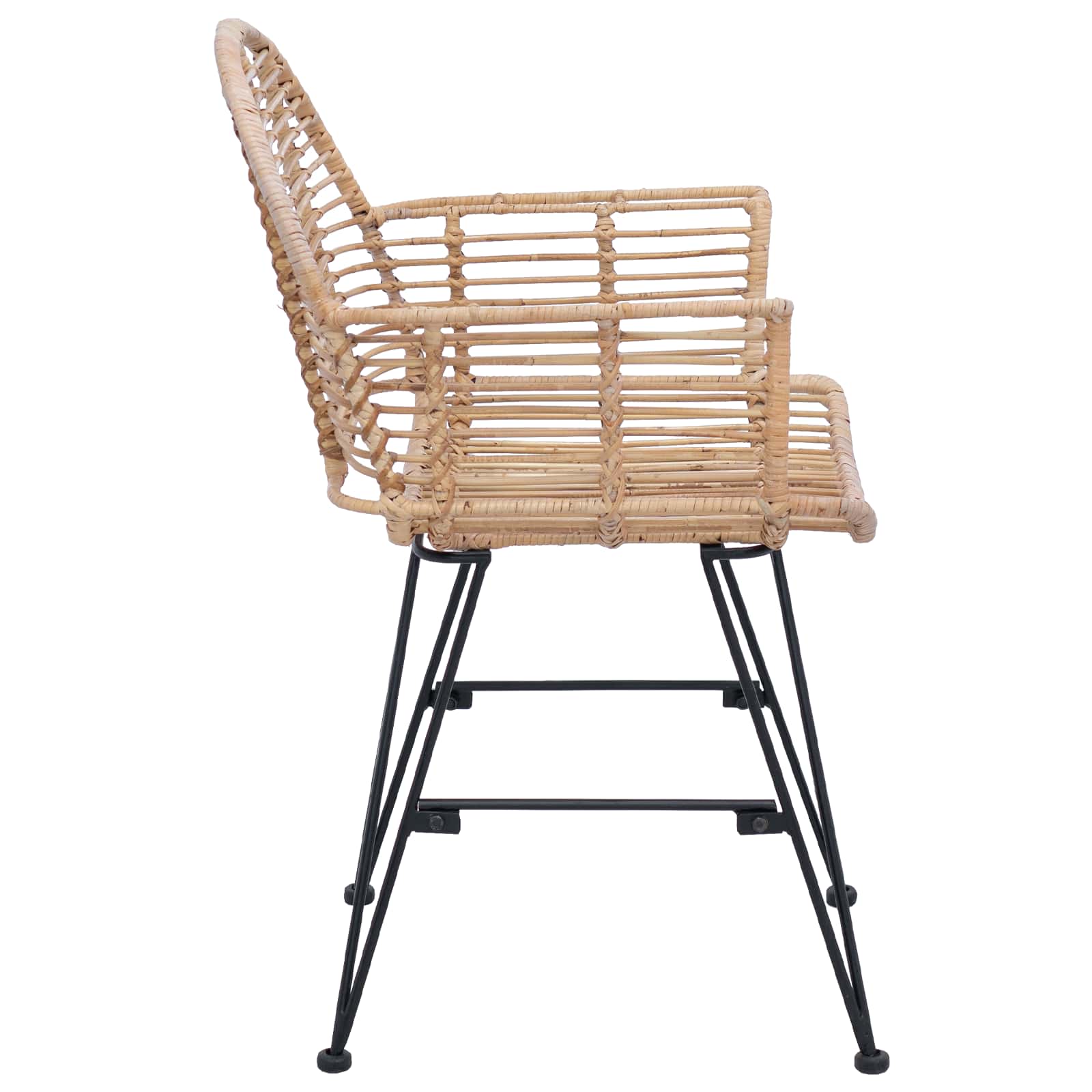 Esszimmerstuhl 2 pcs Rattan und Eisen Natur 57 x 55 x 85 cm