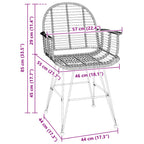 Esszimmerstuhl 2 pcs Rattan und Eisen Natur 57 x 55 x 85 cm