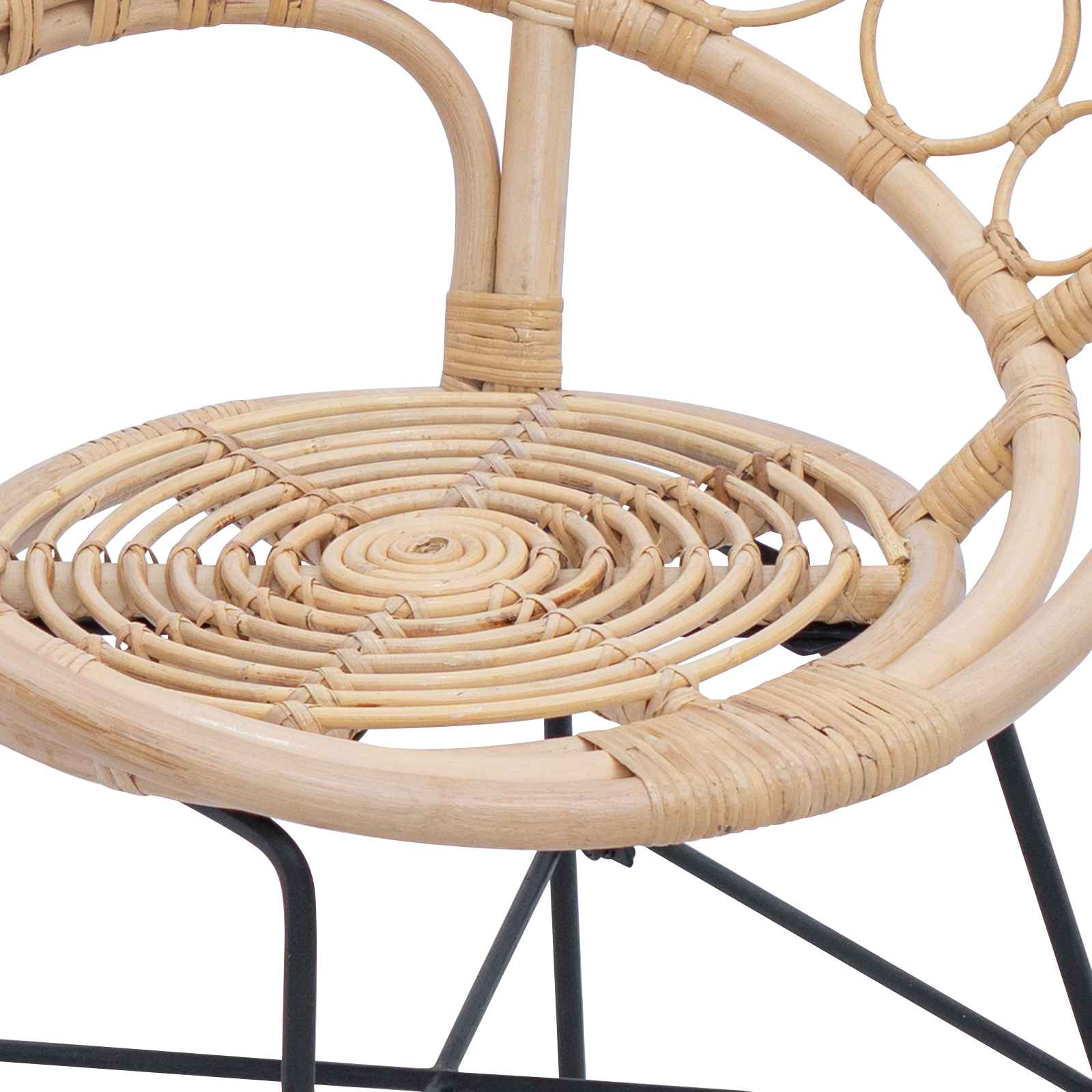 Esszimmerstuhl 2 pcs Rattan und Eisen Natur 54 x 65 x 82 cm