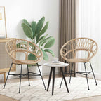 Esszimmerstuhl 2 pcs Rattan und Eisen Natur 54 x 65 x 82 cm