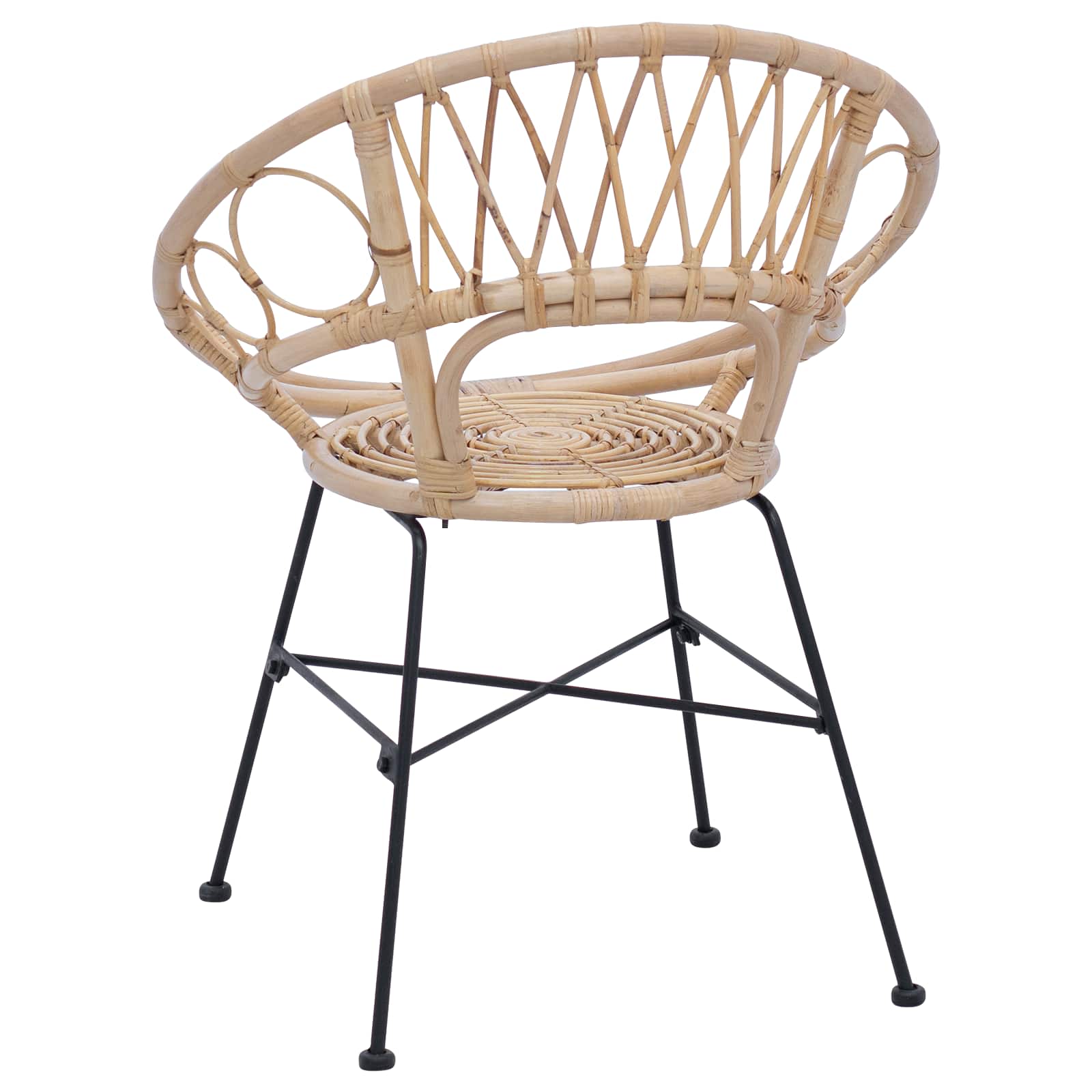 Esszimmerstuhl 2 pcs Rattan und Eisen Natur 54 x 65 x 82 cm
