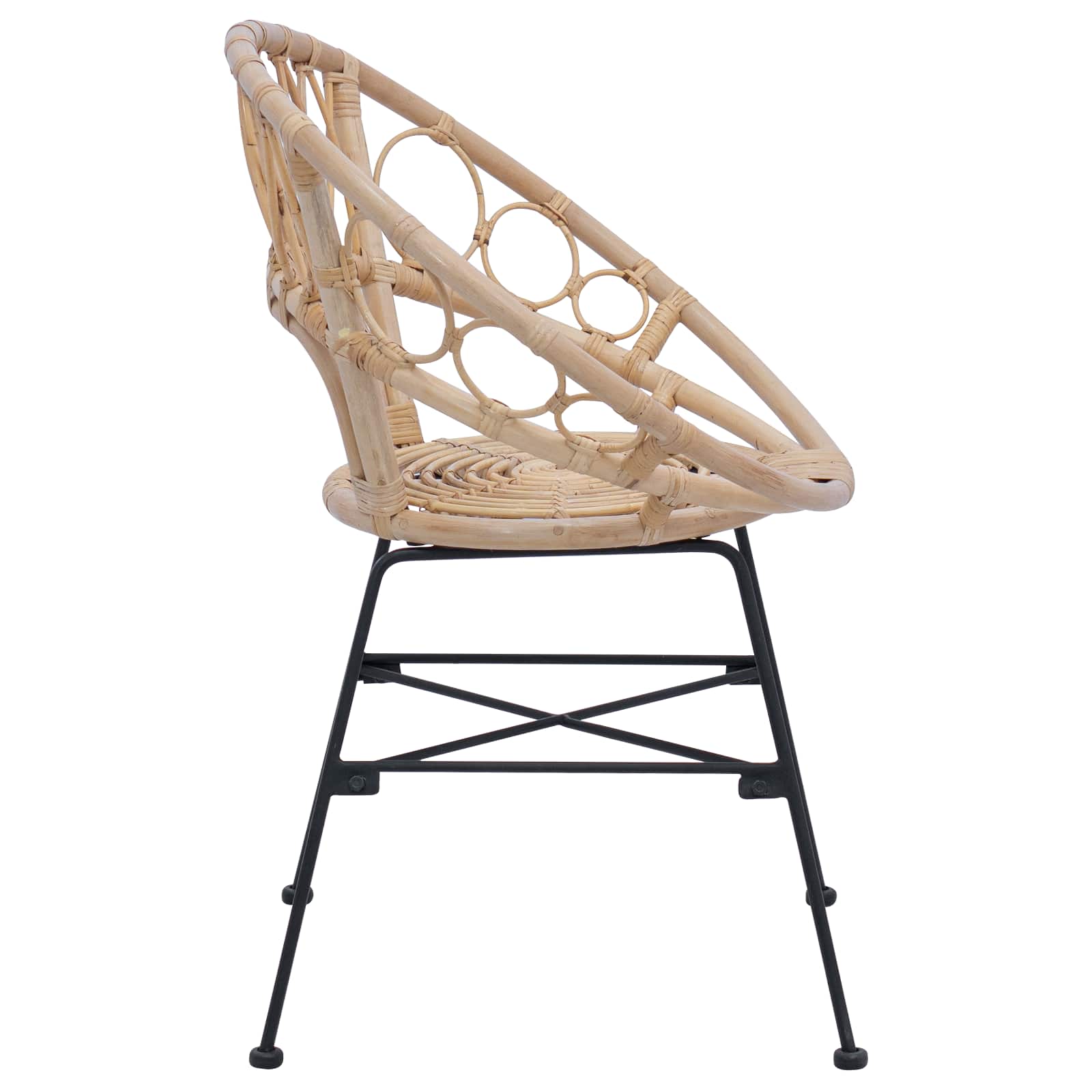 Esszimmerstuhl 2 pcs Rattan und Eisen Natur 54 x 65 x 82 cm