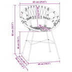 Esszimmerstuhl 2 pcs Rattan und Eisen Natur 54 x 65 x 82 cm