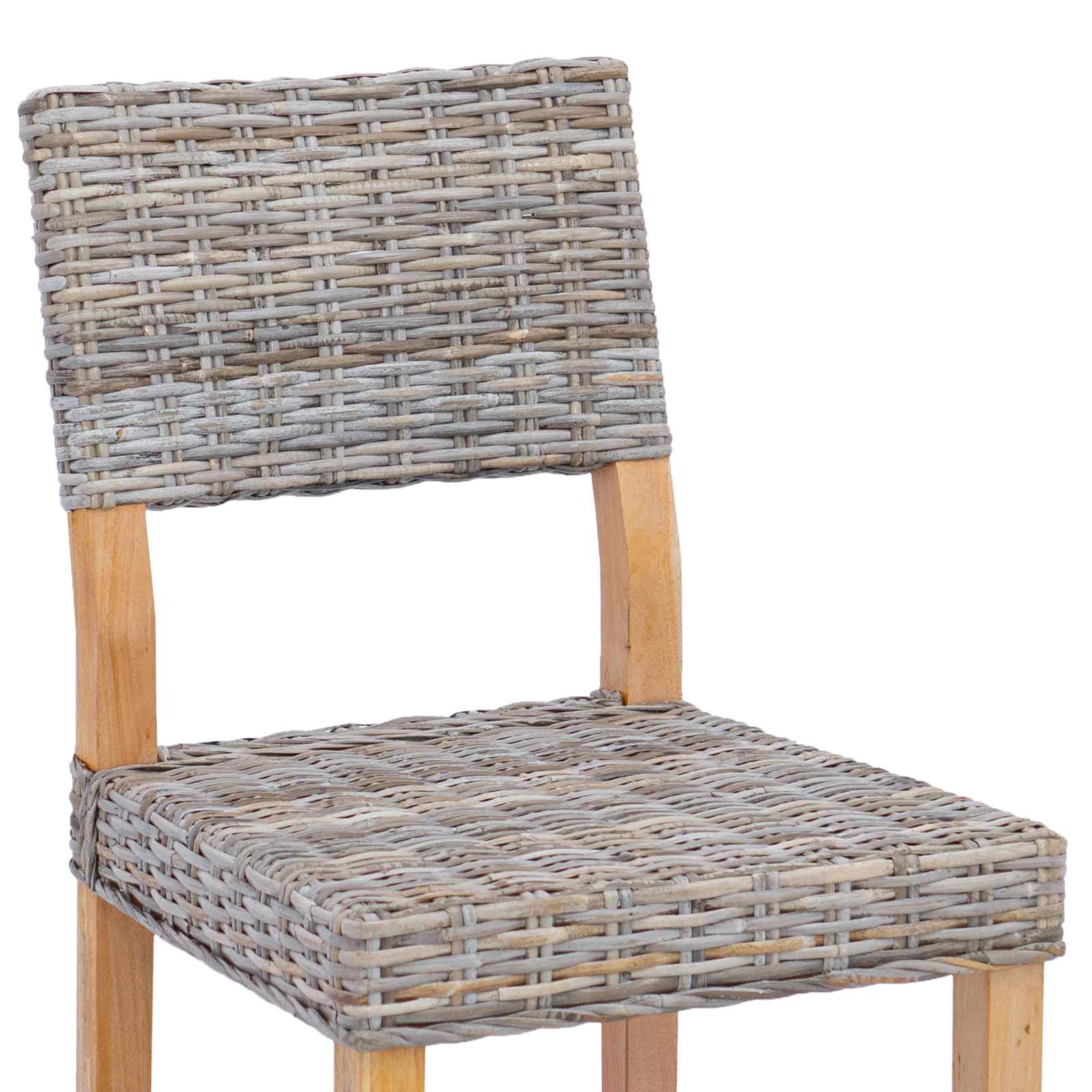 Esszimmerstuhl 2 pcs Kubu Rattan Kubu Grau 46 x 55 x 84 cm