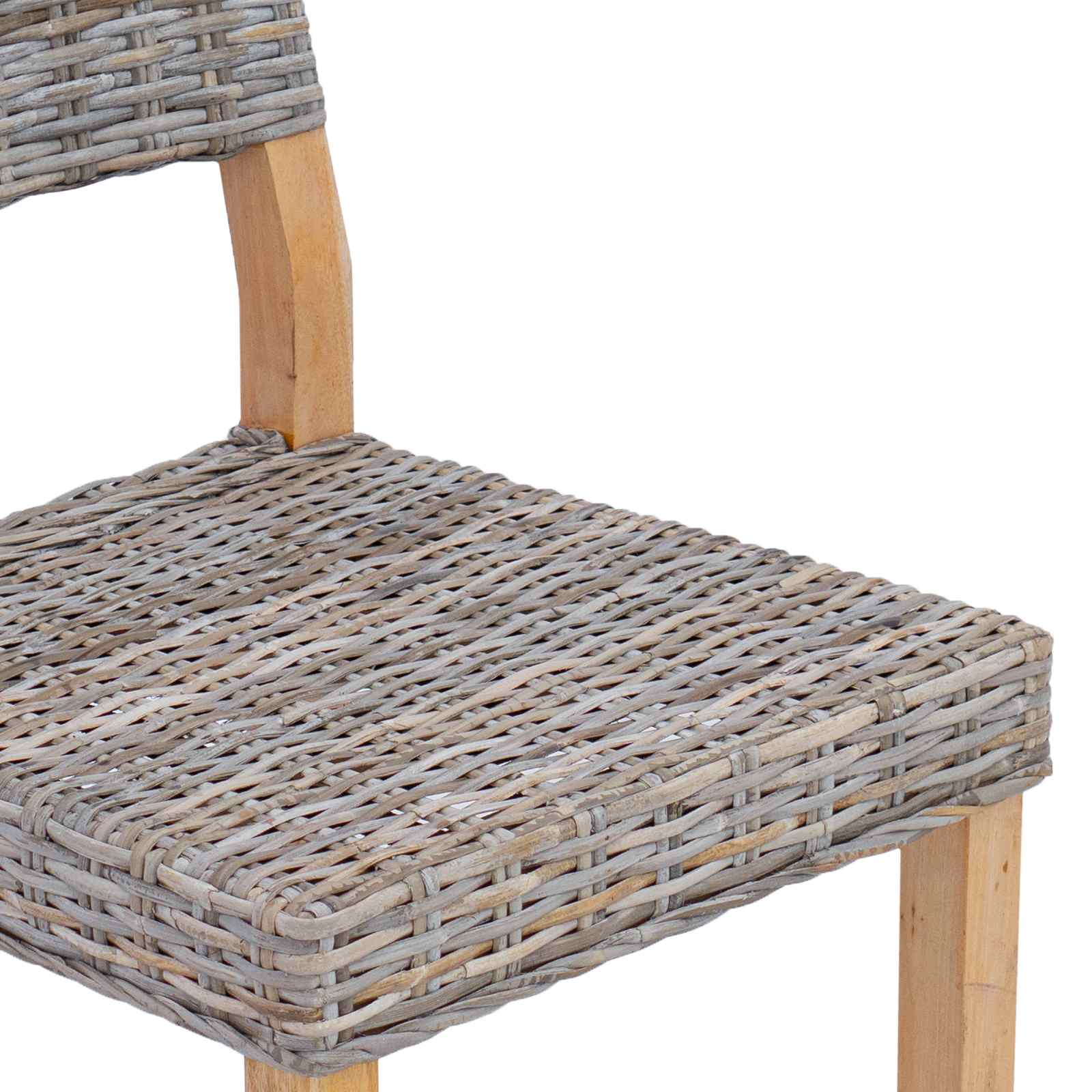 Esszimmerstuhl 2 pcs Kubu Rattan Kubu Grau 46 x 55 x 84 cm